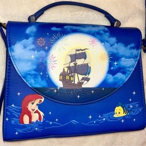 Loungefly The Little Mermaid Fireworks Glow In The Dark Satchel Crossbody Bag